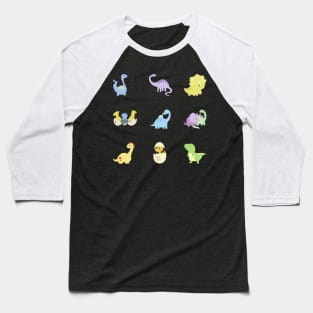 Dinosaur Illustrations Sticker Pack Baseball T-Shirt